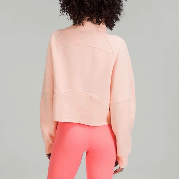 Lululemon Scuba Oversized Funnel Neck Half-Zip Peach / Orange - Picture 2 of 7